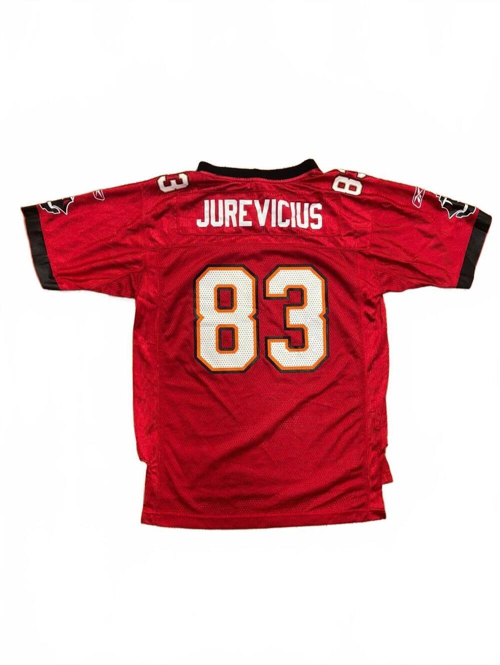 Vtg Reebok NFL Tampa Bay Buccaneers #83 Joe Jurevicius Red Football Jersey YL